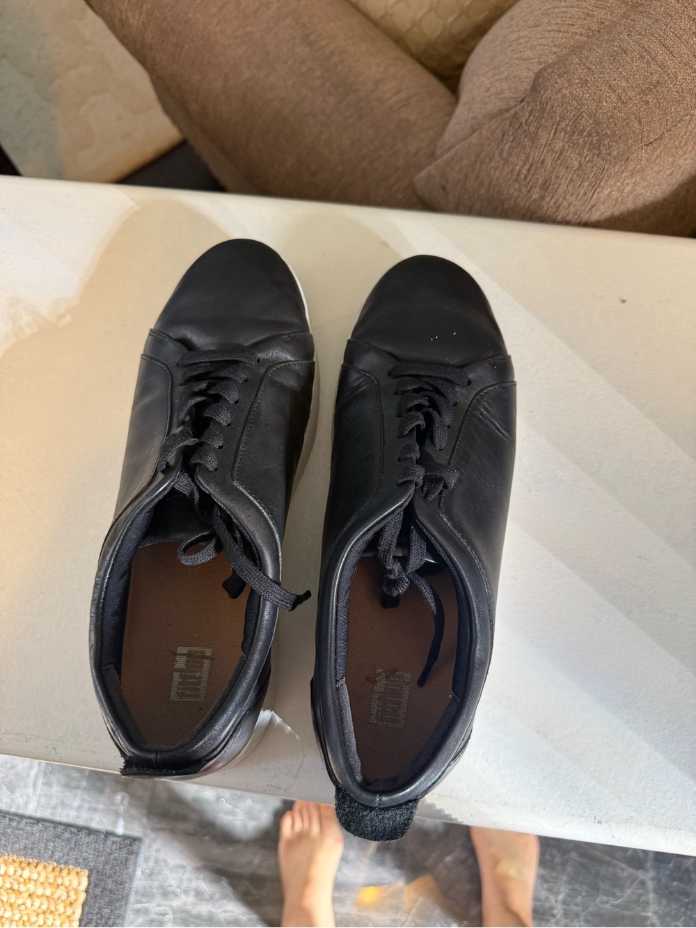 Women's Black Lace-Up Casual Sneakers